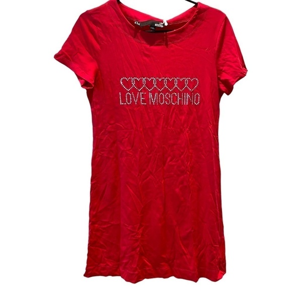 Love Moschino Crystal Logo Mini Dress size US 6 - Picture 4 of 10